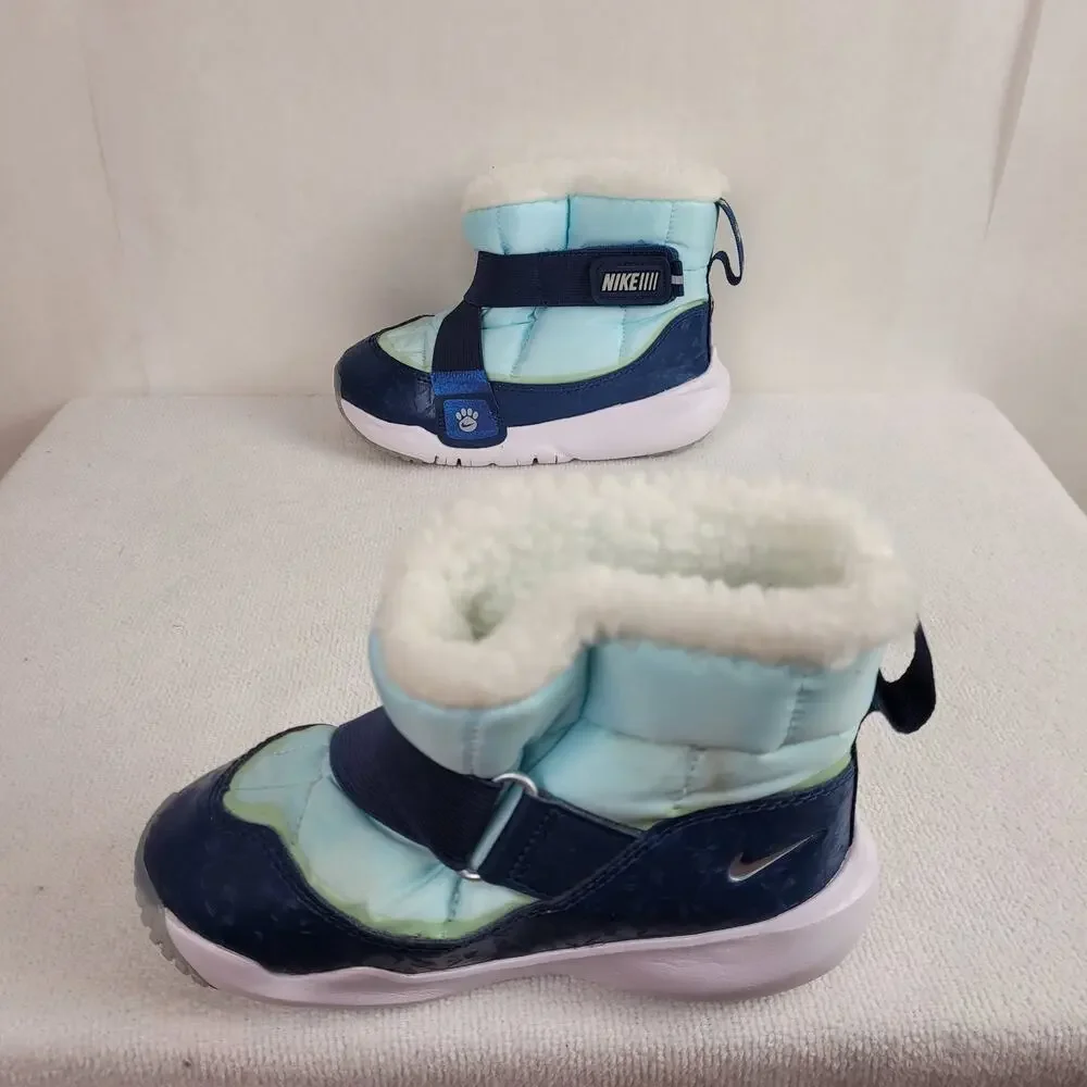Nike Flex Advance SE Glacier Blue Fleece Lined Toddler Boots Size 10C